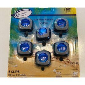 Ocean Scent Car Air Freshener Clip, 6 Car Freshener Vent Clips, 4ml